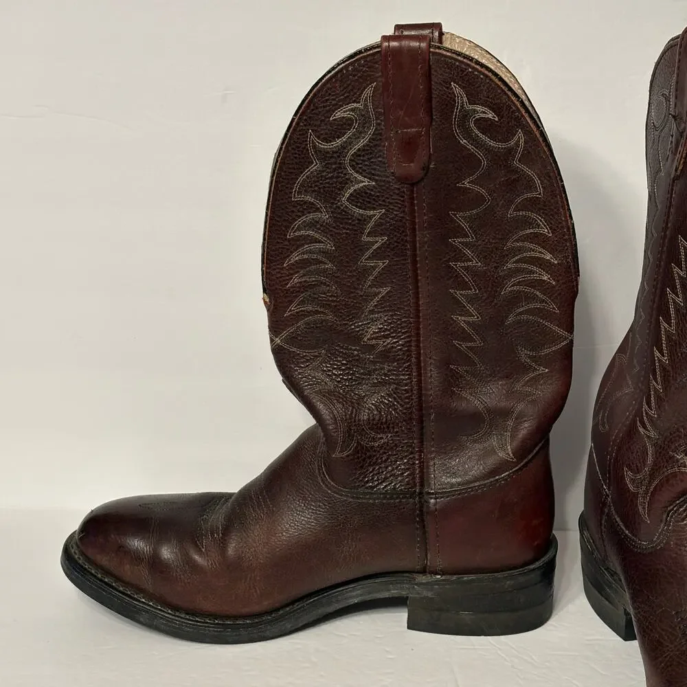 Double-H DH2251 Safety To Western Cowboy Boots 8.5 D Brown Leather